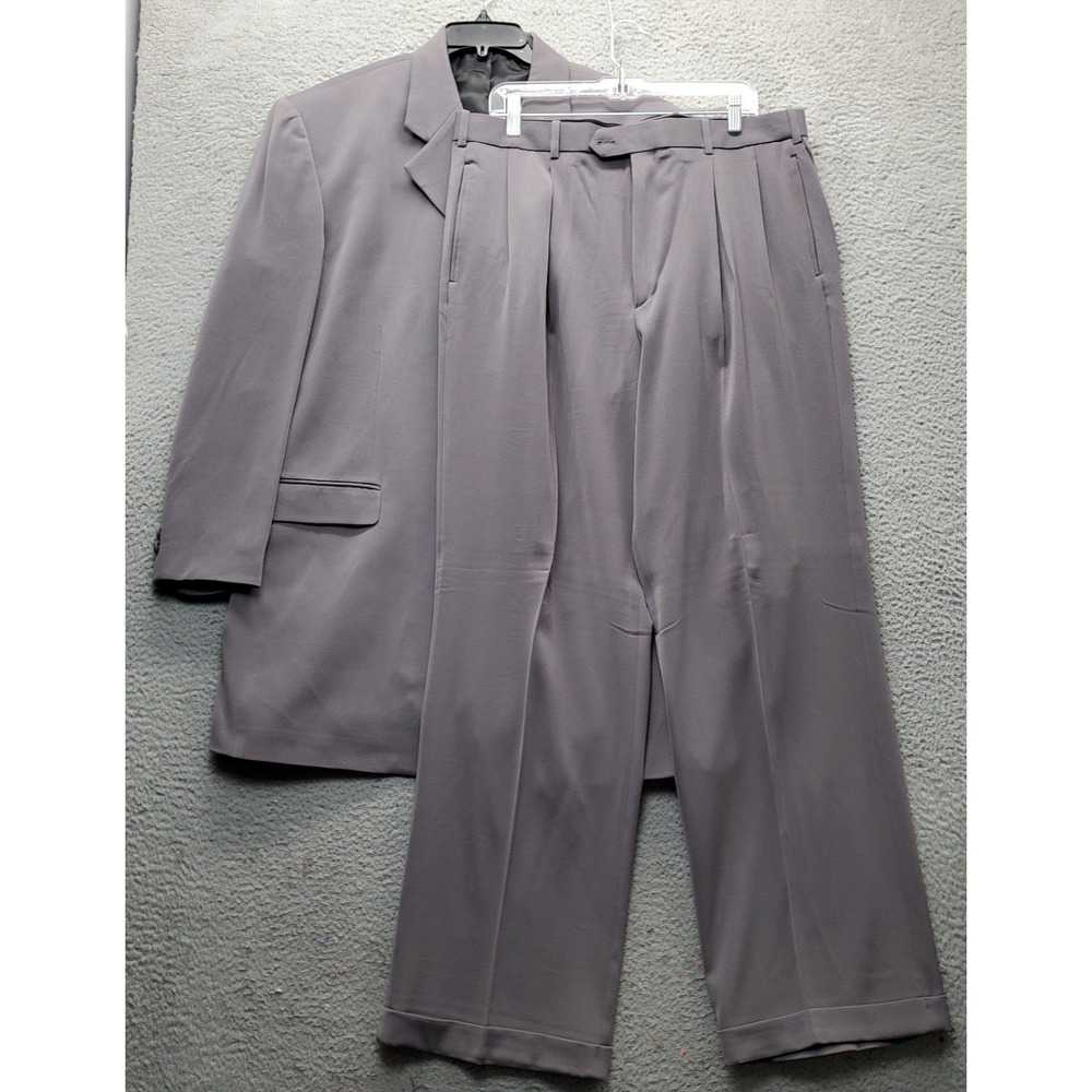 Pronti Collection by Phita 2 Pc Suit Mens XL/38 Gray Notch Lapel Single Breasted